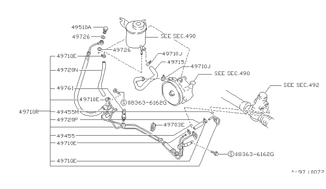 1993 Nissan 240SX Power Steering Piping Diagram 3