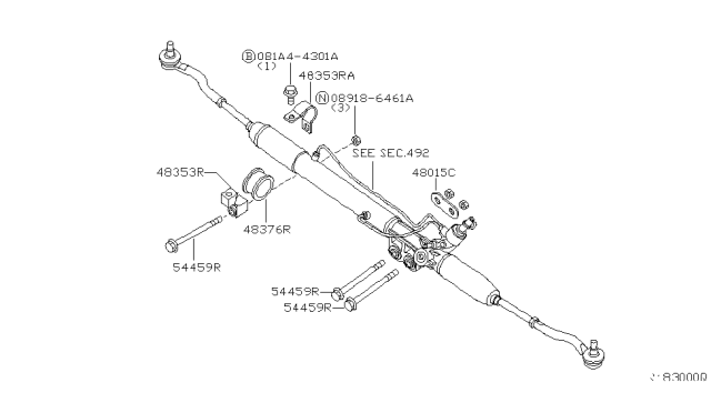 2008 Nissan Xterra Steering Gear Mounting Diagram