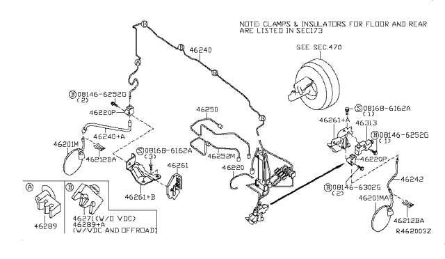 2006 Nissan Xterra Brake Piping & Control Diagram 4