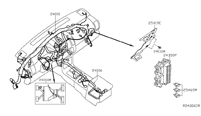 2006 Nissan Xterra Harness Assembly-Main Diagram for 24010-EA802