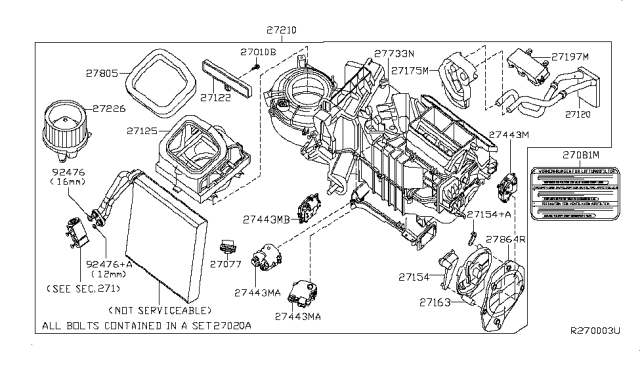 2007 Nissan Xterra Heater & Blower Unit Diagram 1
