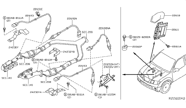 2014 Nissan Xterra Engine Control Module Diagram for 23710-9CF4A