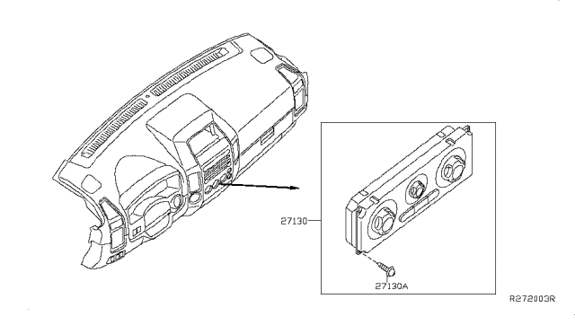 2010 Nissan Xterra Control Assembly Diagram for 27510-ZL00B