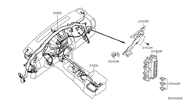 2009 Nissan Xterra Harness Assembly-Main Diagram for 24010-ZS21C