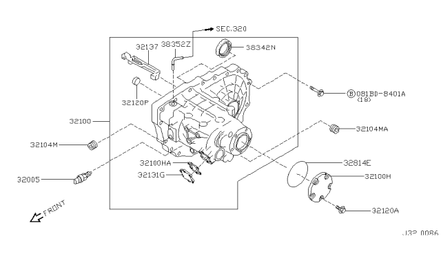 2002 Nissan Sentra Transmission Case & Clutch Release Diagram 10
