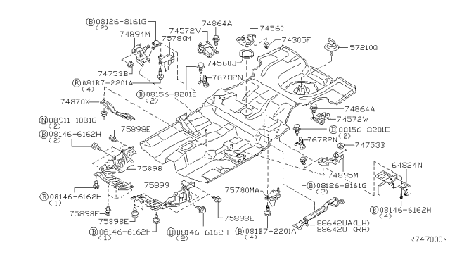 2002 Nissan Sentra Floor Fitting Diagram 1