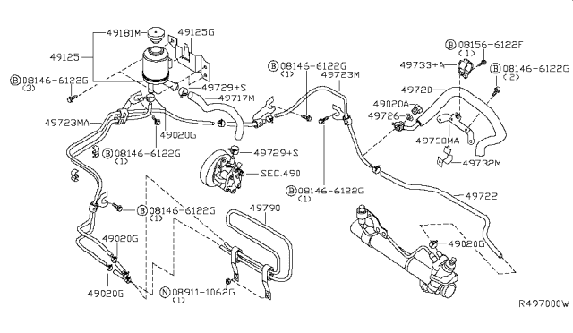 2002 Nissan Sentra Power Steering Piping Diagram 3