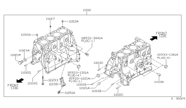 2005 Nissan Sentra Cylinder Block & Oil Pan Diagram 3
