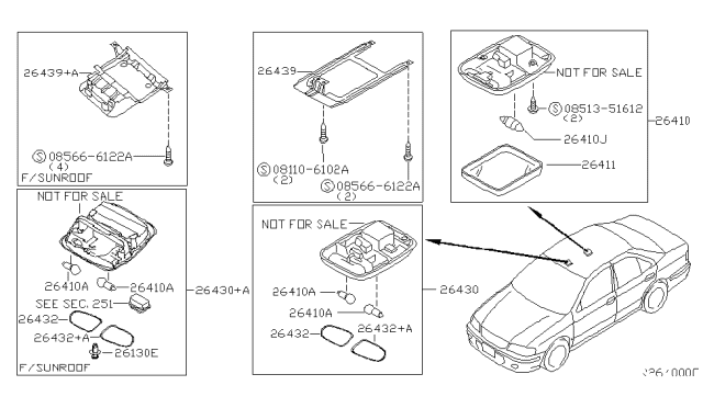 2004 Nissan Sentra Lamp Assembly-Map Diagram for 26430-6Z620