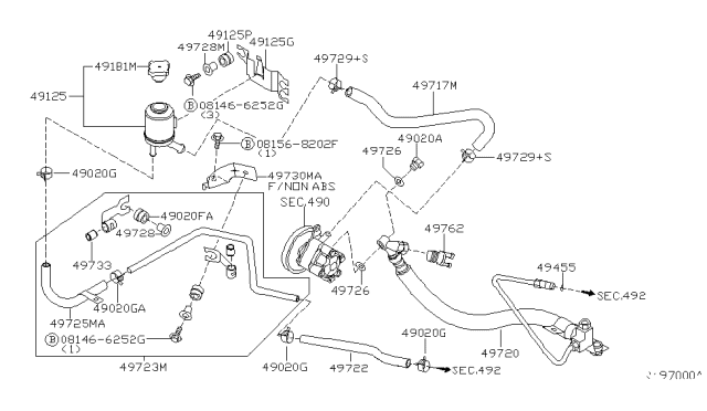 2003 Nissan Sentra Power Steering Piping Diagram 3