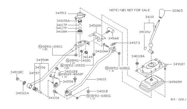 2004 Nissan Sentra Transmission Control & Linkage Diagram 2