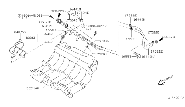2002 Nissan Sentra Engine Sub Harness Diagram for 24079-4M815