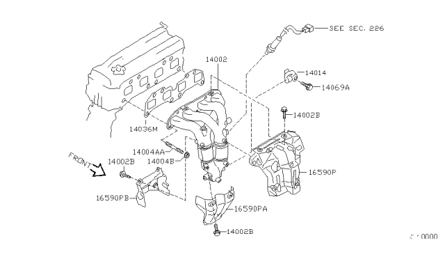 2002 Nissan Sentra Cover-Exhaust Manifold Diagram for 16590-WF705