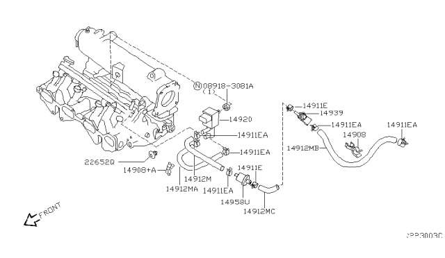 2003 Nissan Sentra Engine Control Vacuum Piping Diagram 1