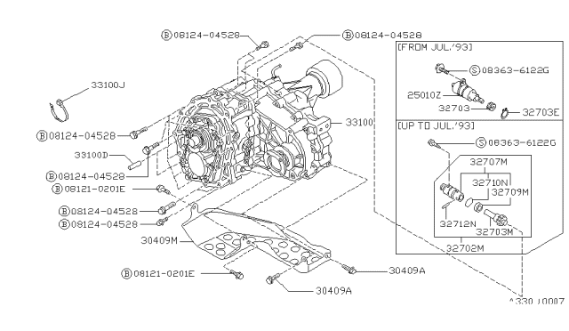 1991 Nissan Hardbody Pickup (D21) Transfer Assembly & Fitting Diagram 1