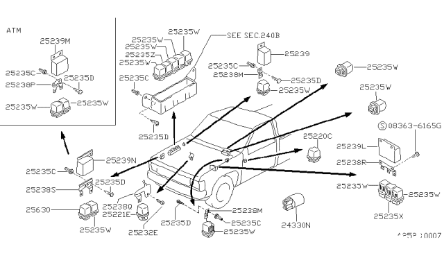 1987 Nissan Hardbody Pickup (D21) Relay-Horn Diagram for 26320-C9961