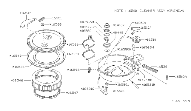 1990 Nissan Hardbody Pickup (D21) Insulator-Air Cleaner Diagram for 16523-86G00