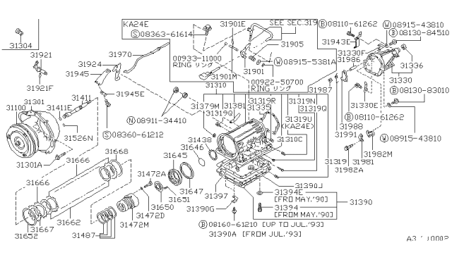 1994 Nissan Hardbody Pickup (D21) Converter Assembly-Torque Diagram for 31100-42X05