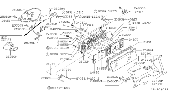 1988 Nissan Hardbody Pickup (D21) Instrument Meter & Gauge Diagram 2