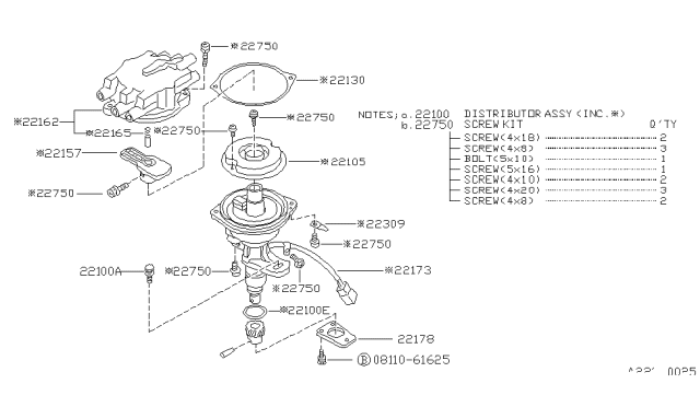 1986 Nissan Hardbody Pickup (D21) Distributor & Ignition Timing Sensor Diagram 1
