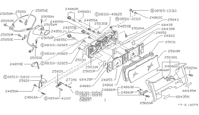 1991 Nissan Hardbody Pickup (D21) Instrument Meter & Gauge Diagram 2