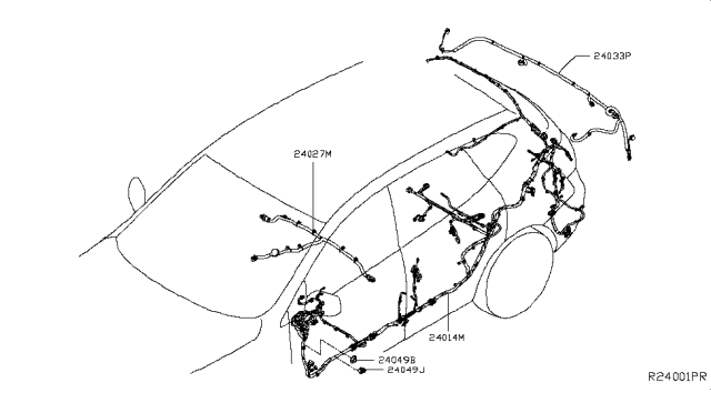 2018 Nissan Rogue Harness-Body Diagram for 24017-6FL1C
