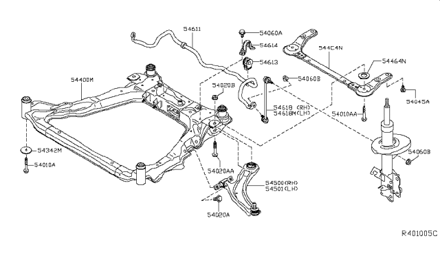 2016 Nissan Rogue Rod Assy-Connecting,Stabilizer Diagram for 54668-4BA0B