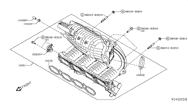 2018 Nissan Rogue Manifold-Intake Diagram for 14001-7FH0C