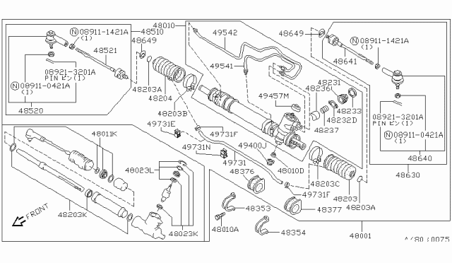 1984 Nissan Pulsar NX Tube Cylinder Diagram for 49541-32A01