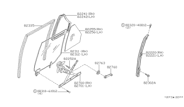 1983 Nissan Pulsar NX WEATHERSTRIP-Rear LH Cover Diagram for 82273-01M00