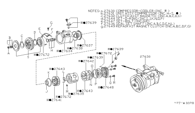 1985 Nissan Pulsar NX Compressor Diagram