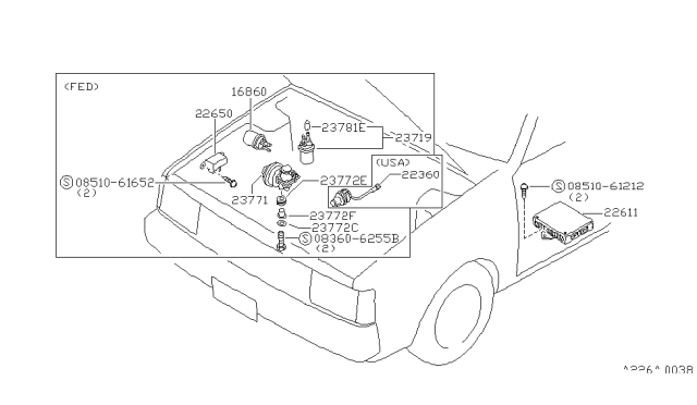 1983 Nissan Pulsar NX Engine Control Unit Assembly Diagram for 23710-27M11