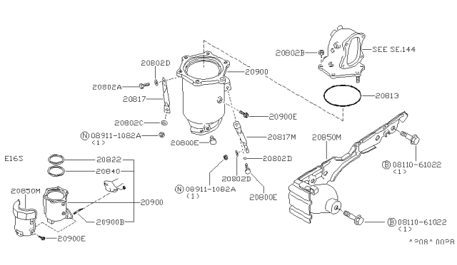 1985 Nissan Pulsar NX Washer Wire MSH Diagram for 20840-D0100