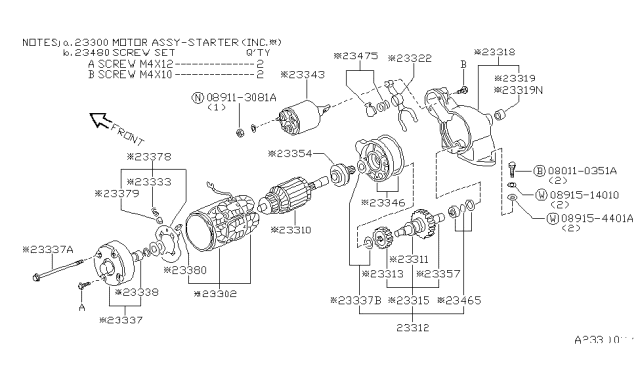 1983 Nissan Pulsar NX Switch Magnetic Diagram for 23343-M8010