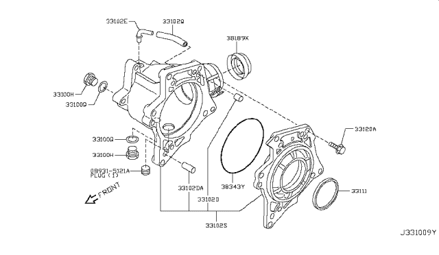 2015 Nissan Rogue Hose-Breather Diagram for 31098-EN10C