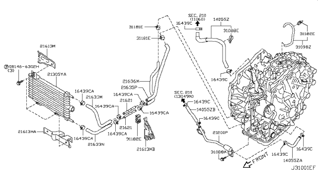 2009 Nissan Rogue Auto Transmission,Transaxle & Fitting Diagram 8