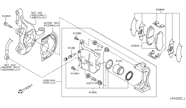 2014 Nissan Rogue Pin Diagram for 41134-JE00A