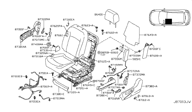 2009 Nissan Rogue Front Seat Diagram 4
