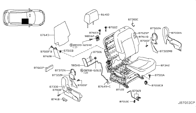 2009 Nissan Rogue Front Seat Diagram 18
