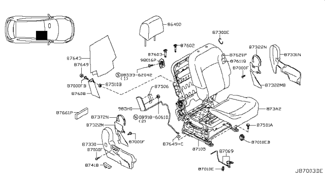 2009 Nissan Rogue Front Seat Diagram 17