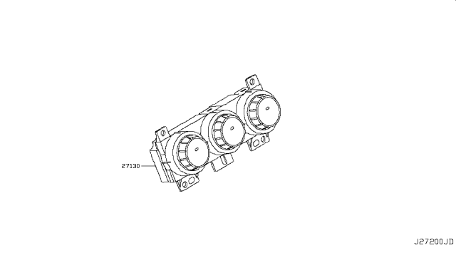 2014 Nissan Rogue Controller Assy-Air Conditiner Diagram for 27500-1VK0C