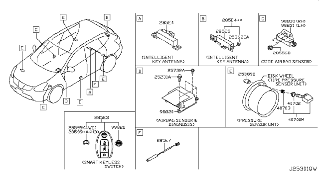 2010 Nissan Rogue Sensor-Side AIRBAG, RH Diagram for K8830-1VK0A
