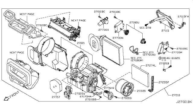 2015 Nissan Rogue Heater & Blower Unit Diagram 2