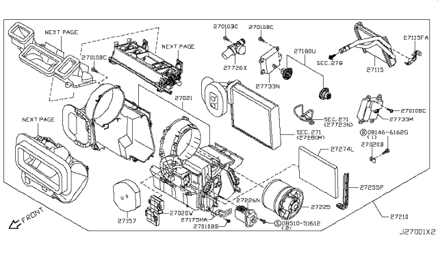 2014 Nissan Rogue Heater & Blower Unit Diagram 2