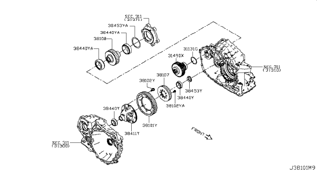 2010 Nissan Rogue Gear-Trans,Drive Diagram for 38107-1XF00