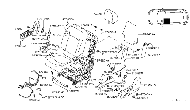 2008 Nissan Rogue Front Seat Diagram 3