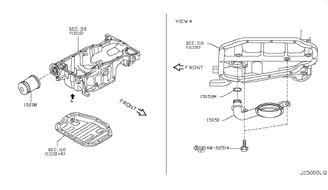 2012 Nissan Rogue Oil Strainer Assembly Diagram for 15050-JG30A