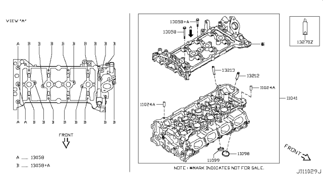 2012 Nissan Juke Seat Valve Intake Diagram for 11098-1KC6A