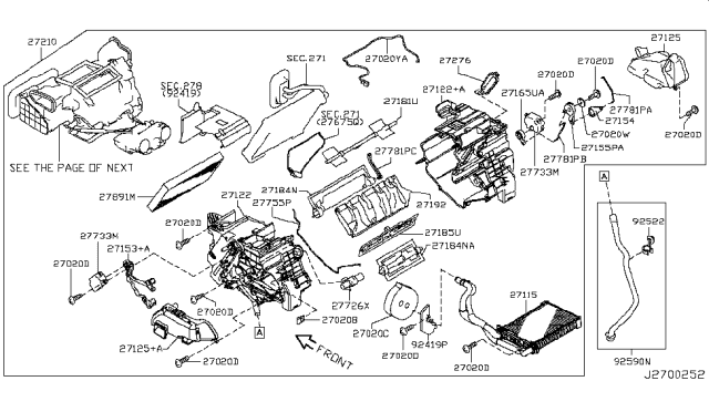 2015 Nissan Juke Air Filter Assembly Diagram for 27891-1FD0A