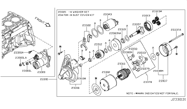 2012 Nissan Juke Motor Assy-Starter Diagram for 23300-EN20C